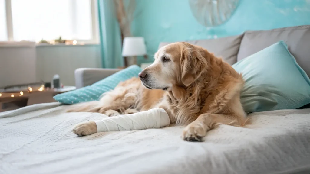 Perro Golden Retriever y artritis